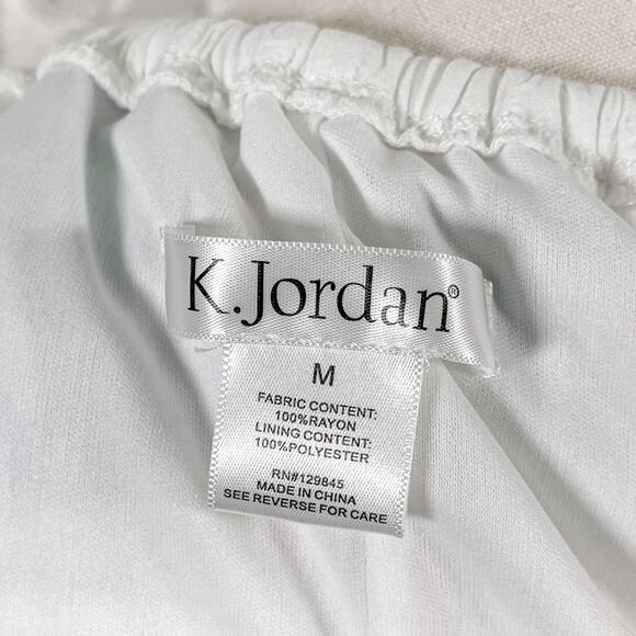 K. Jordan Bright Pink & Blue Embroidered Floral Off Shoulder Tassel Boho Top M - Picture 10 of 10